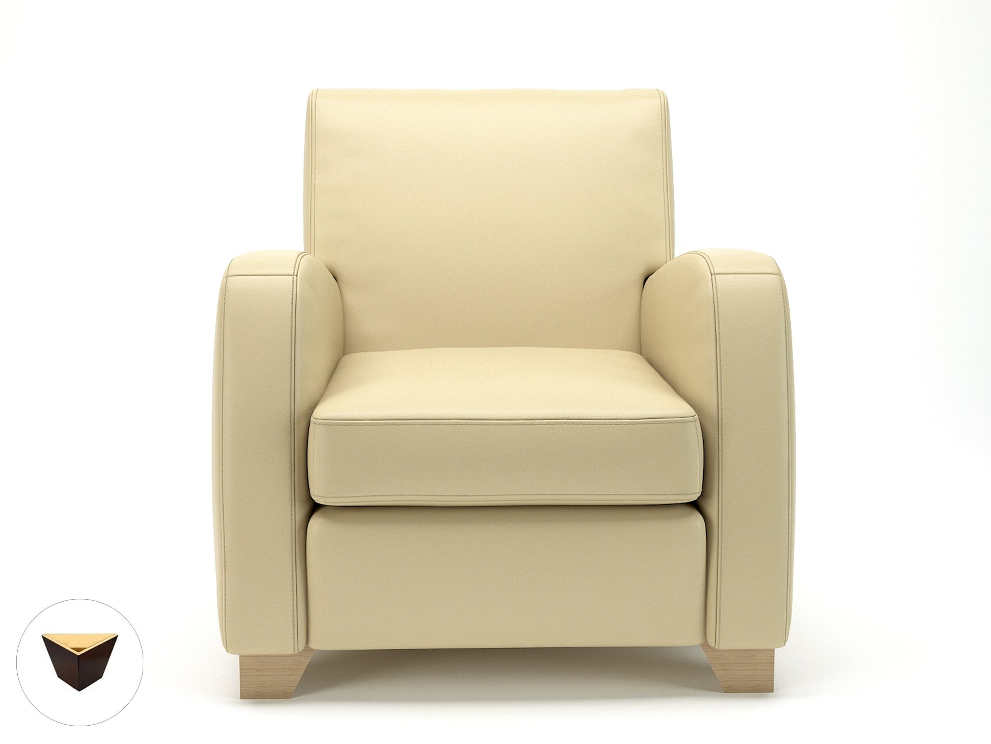 Wynne 81cm Wide Armchair in Cristina Marrone Ultima Faux Leather - Ergometric