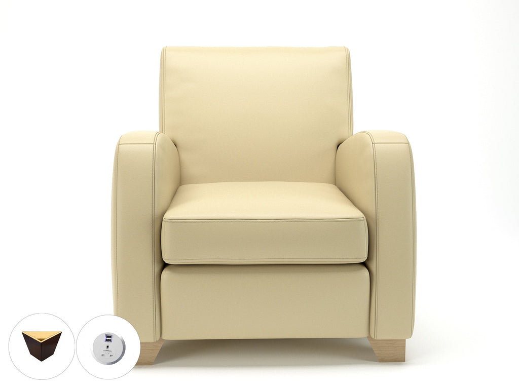 Wynne 81cm Wide Armchair in Cristina Marrone Ultima Faux Leather - Ergometric