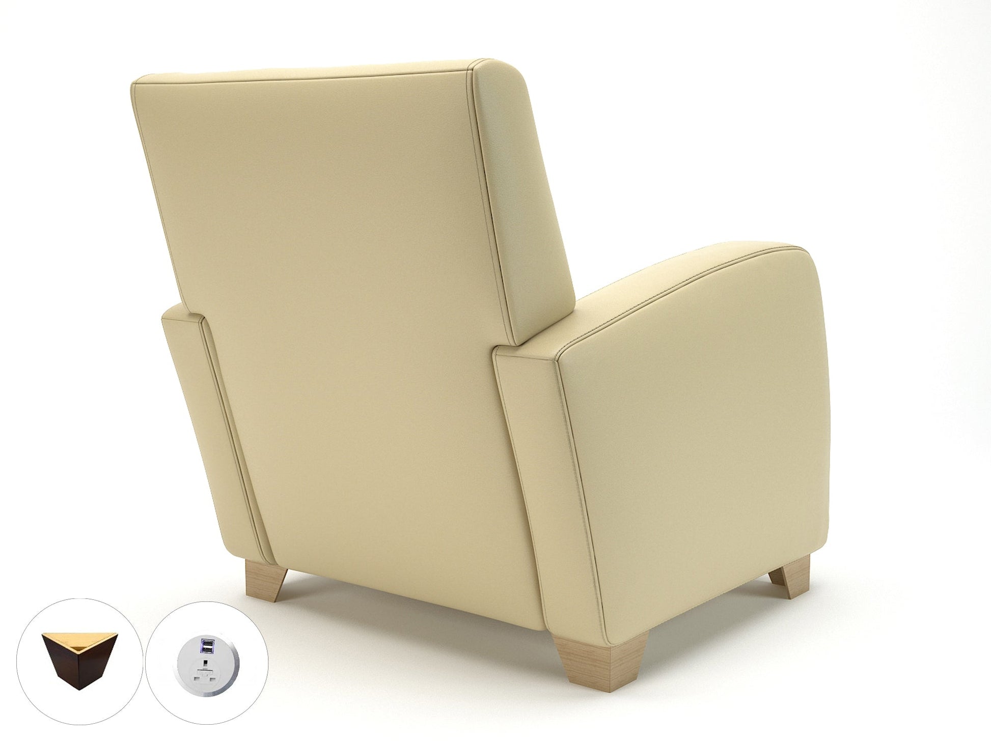 Wynne 81cm Wide Armchair in Cristina Marrone Ultima Faux Leather - Ergometric