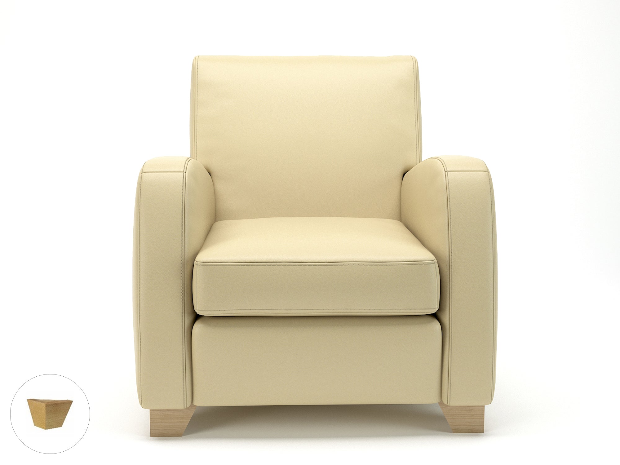 Wynne 81cm Wide Armchair in Cristina Marrone Ultima Faux Leather - Ergometric