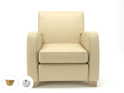 Wynne 81cm Wide Armchair in Cristina Marrone Ultima Faux Leather - Ergometric