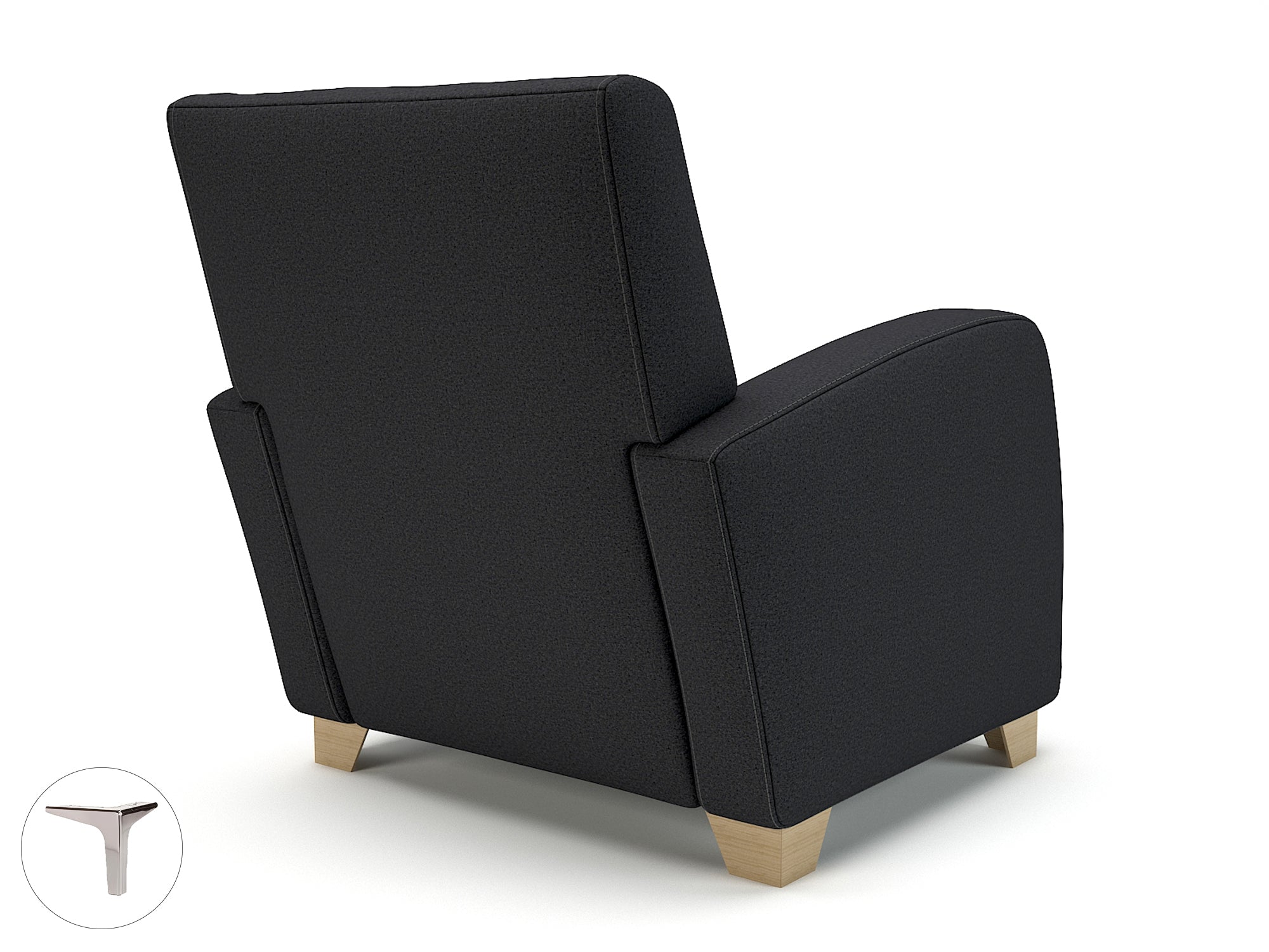 Wynne 81cm Wide Armchair in Warwick Dolly Fabric - Ergometric - Ebony