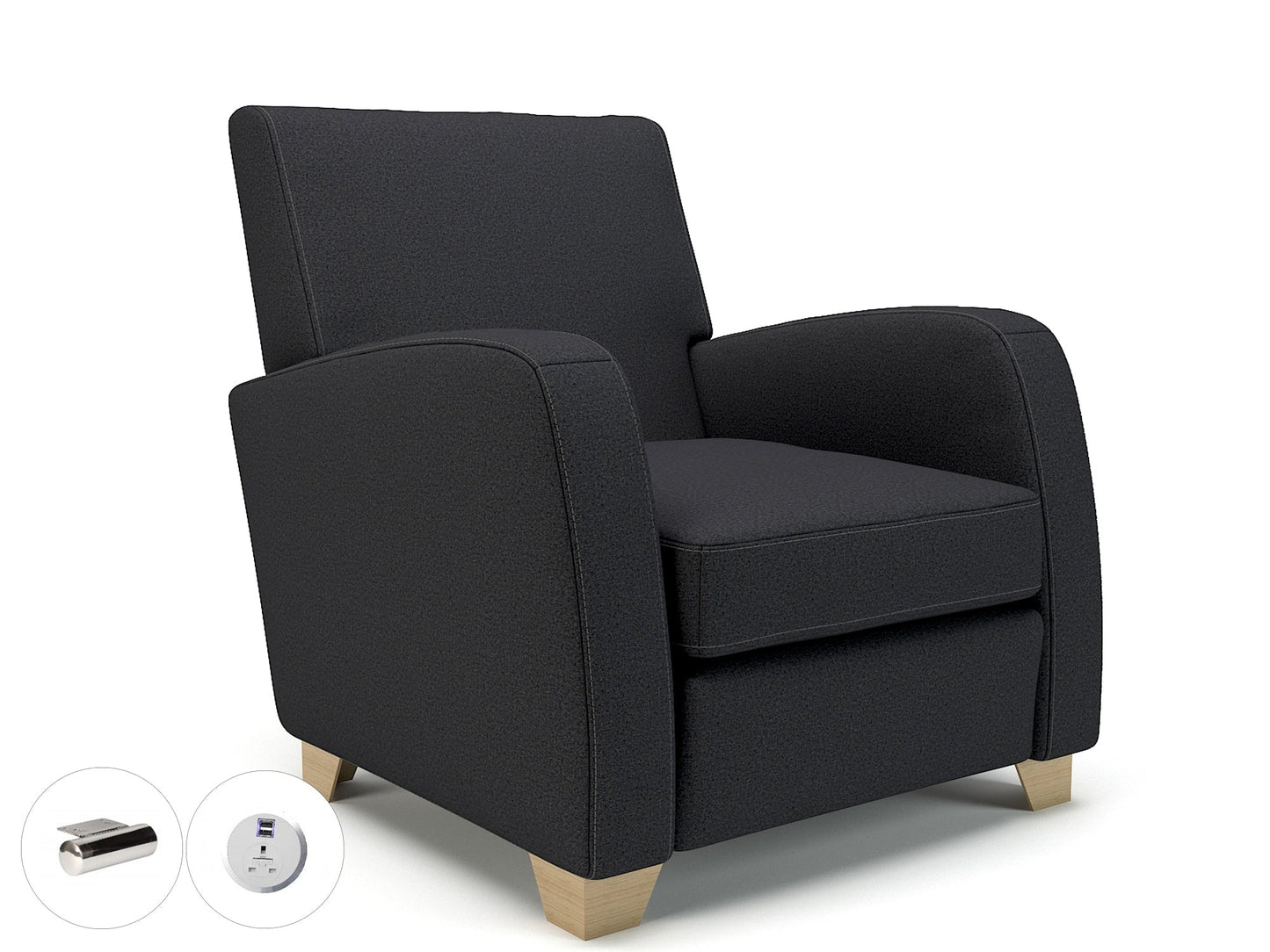 Wynne 81cm Wide Armchair in Warwick Dolly Fabric - Ergometric