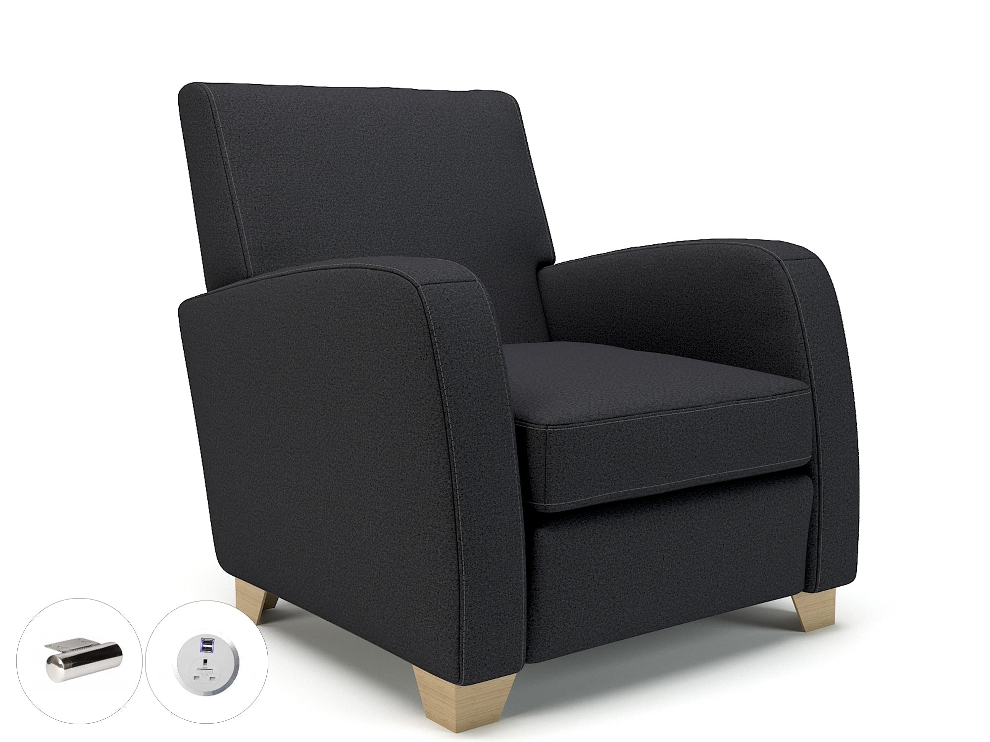 Wynne 81cm Wide Armchair in Warwick Dolly Fabric - Ergometric