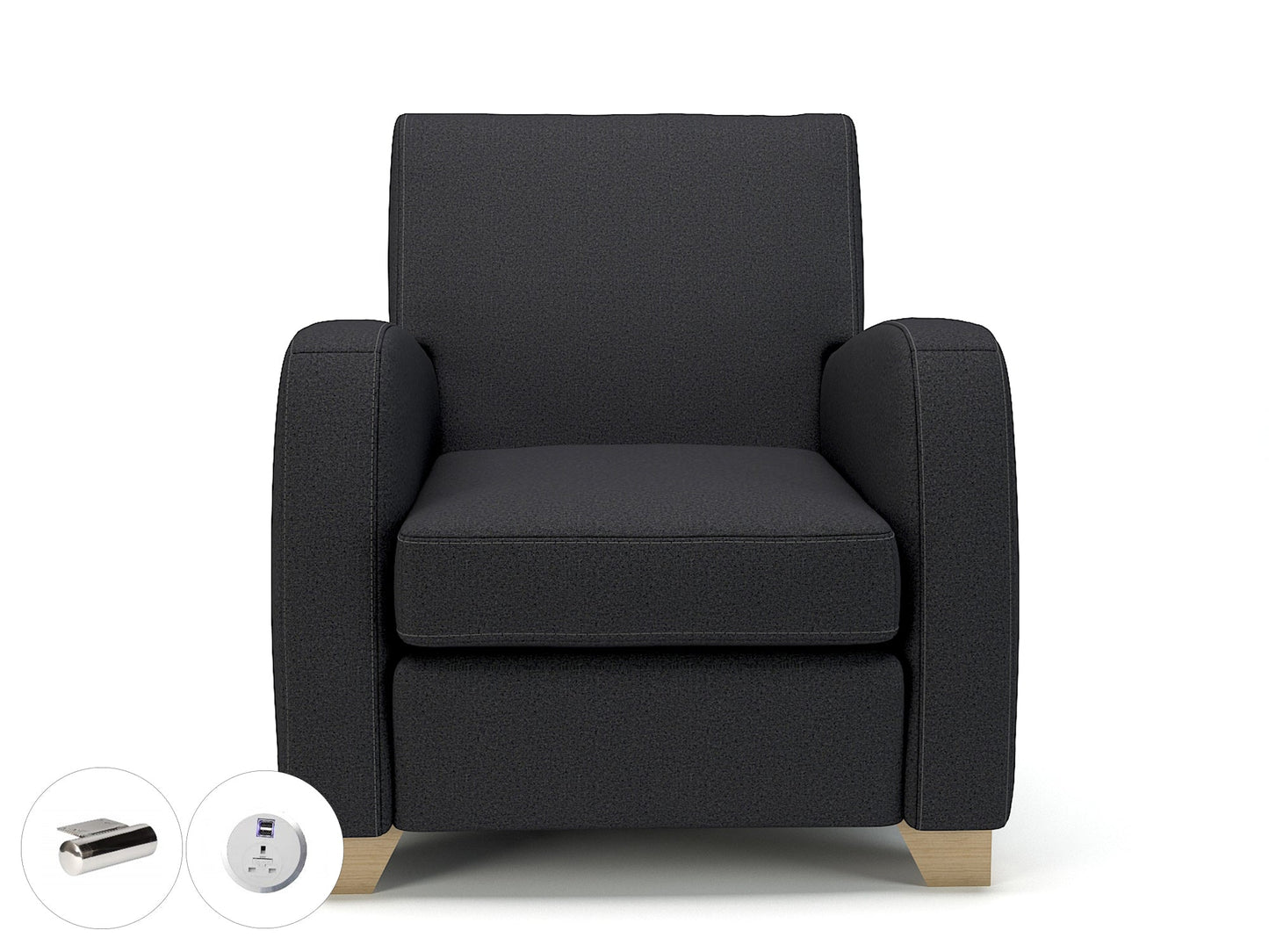 Wynne 81cm Wide Armchair in Warwick Dolly Fabric - Ergometric