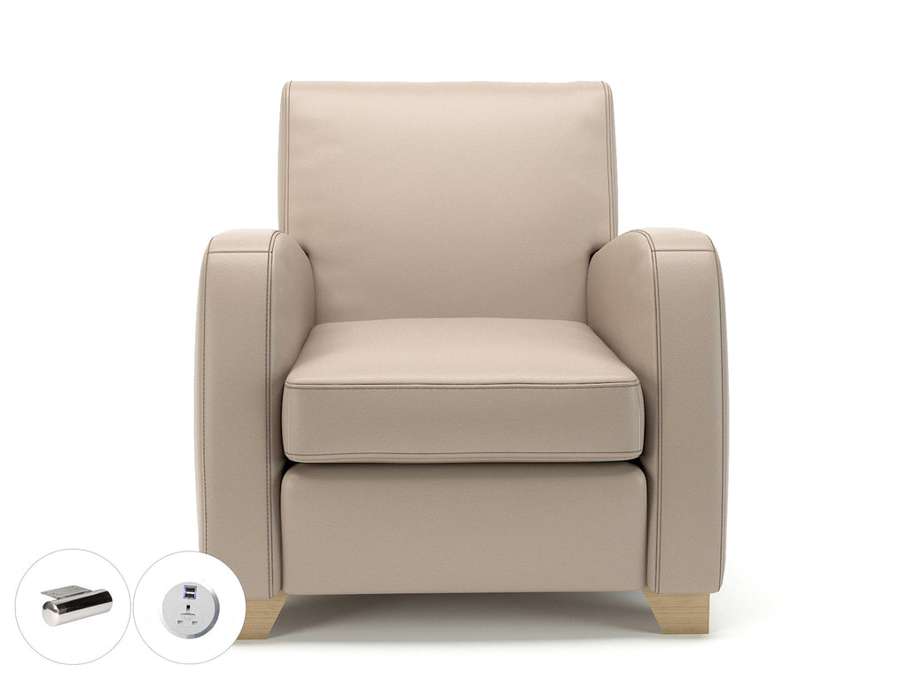 Wynne 81cm Wide Armchair in Cristina Marrone Ultima Faux Leather - Ergometric