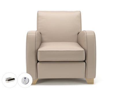 Wynne 81cm Wide Armchair in Cristina Marrone Ultima Faux Leather - Ergometric
