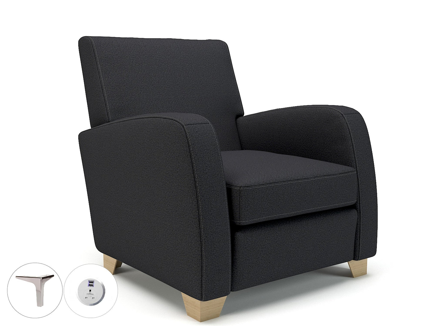 Wynne 81cm Wide Armchair in Warwick Dolly Fabric - Ergometric