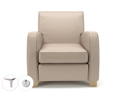 Wynne 81cm Wide Armchair in Cristina Marrone Ultima Faux Leather - Ergometric
