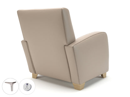 Wynne 81cm Wide Armchair in Cristina Marrone Ultima Faux Leather - Ergometric