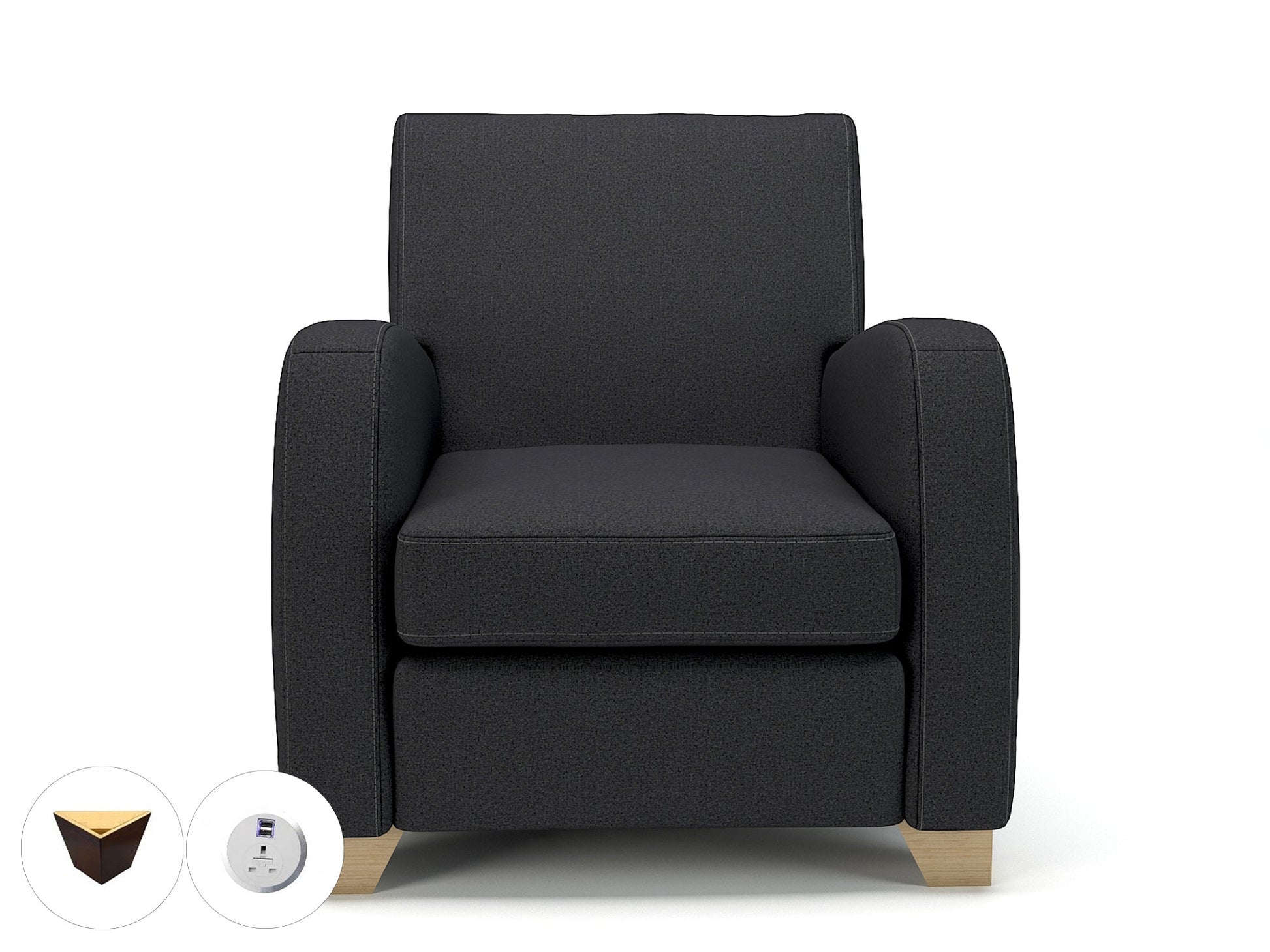 Wynne 81cm Wide Armchair in Warwick Dolly Fabric - Ergometric