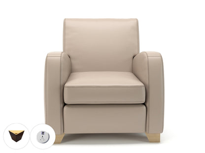 Wynne 81cm Wide Armchair in Cristina Marrone Ultima Faux Leather - Ergometric