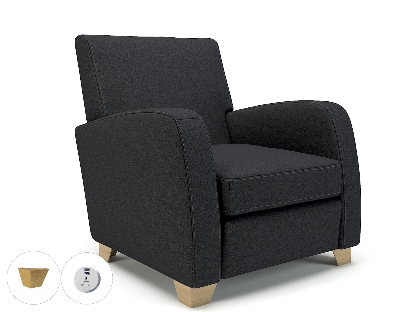 Wynne 81cm Wide Armchair in Warwick Dolly Fabric - Ergometric