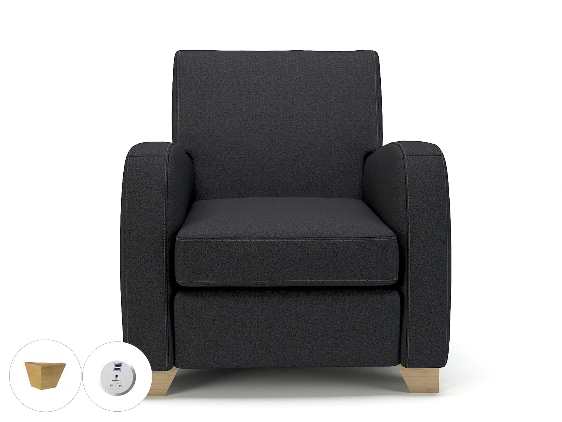 Wynne 81cm Wide Armchair in Warwick Dolly Fabric - Ergometric