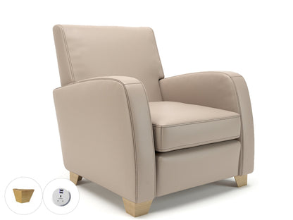 Wynne 81cm Wide Armchair in Cristina Marrone Ultima Faux Leather - Ergometric