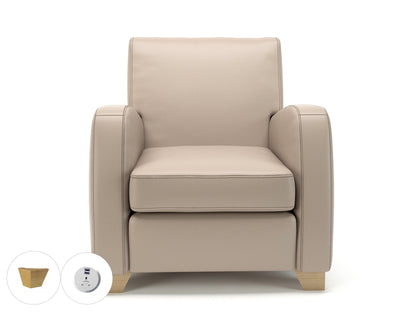 Wynne 81cm Wide Armchair in Cristina Marrone Ultima Faux Leather - Ergometric