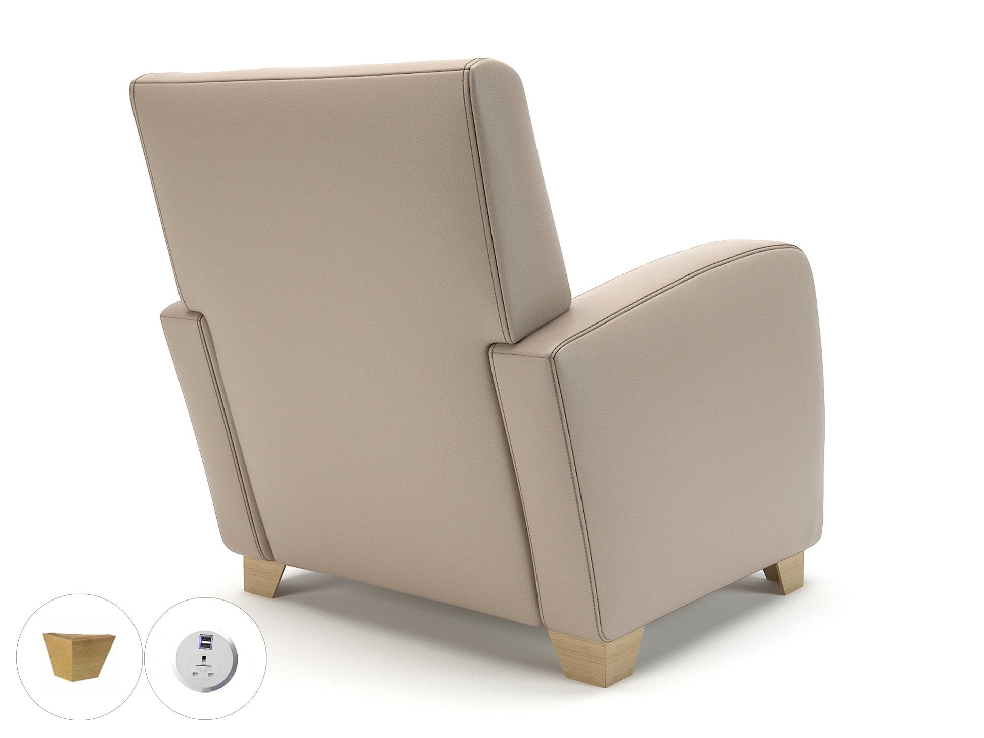 Wynne 81cm Wide Armchair in Cristina Marrone Ultima Faux Leather - Ergometric