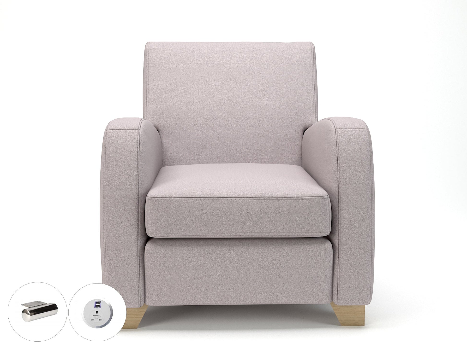 Wynne 81cm Wide Armchair in Warwick Dolly Fabric - Ergometric