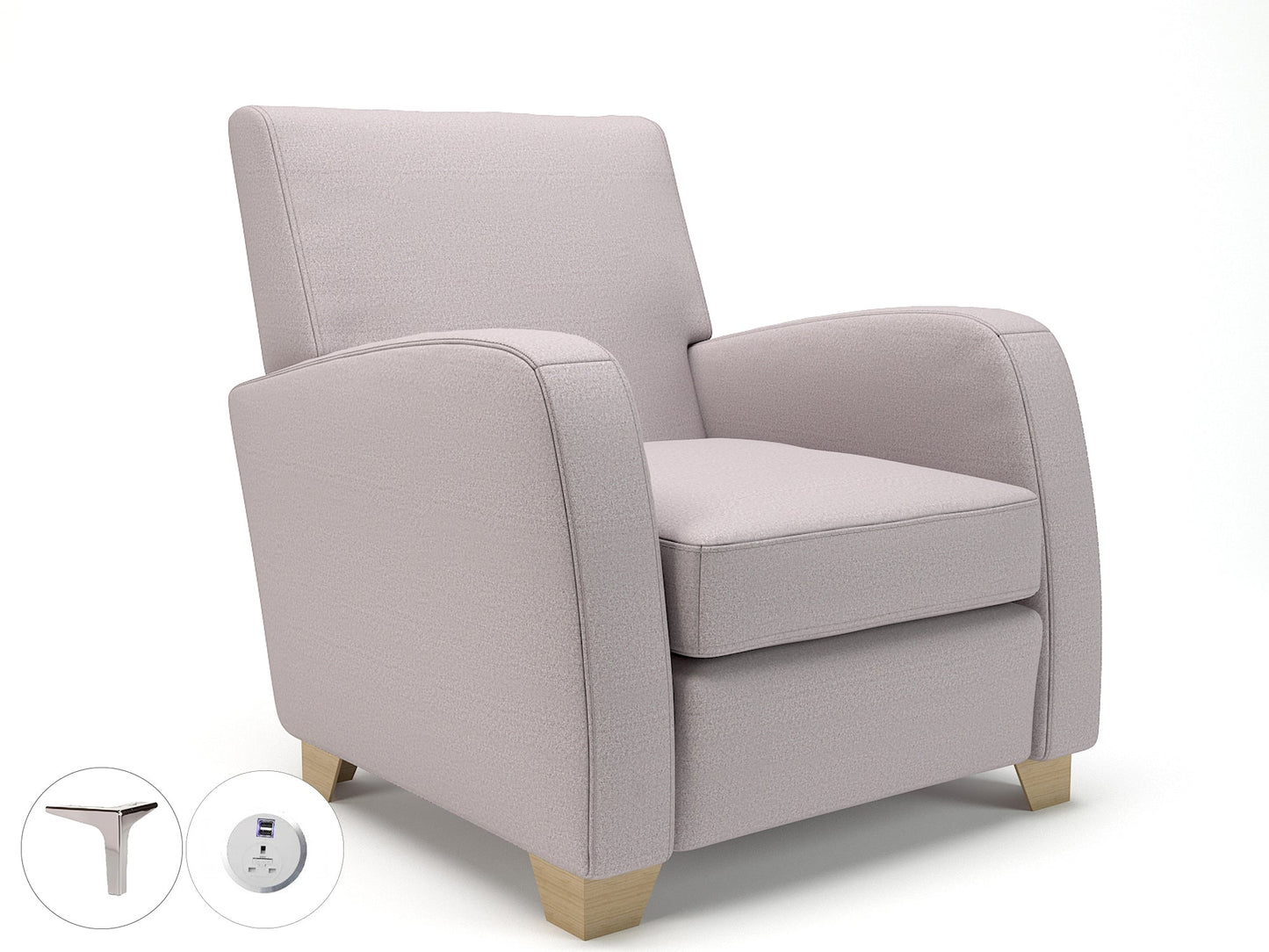 Wynne 81cm Wide Armchair in Warwick Dolly Fabric - Ergometric