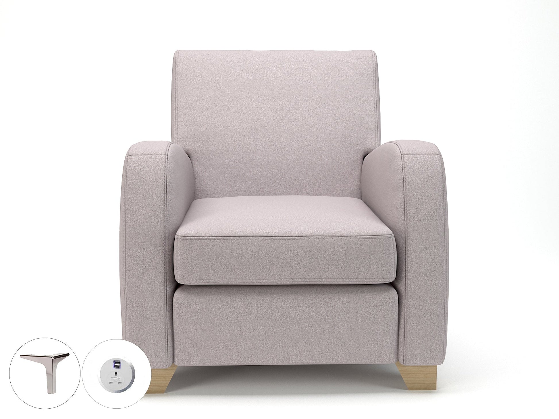 Wynne 81cm Wide Armchair in Warwick Dolly Fabric - Ergometric