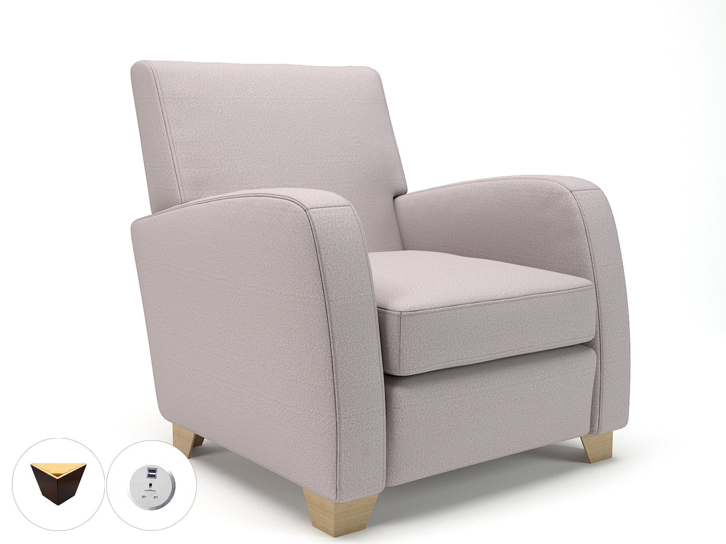 Wynne 81cm Wide Armchair in Warwick Dolly Fabric - Ergometric