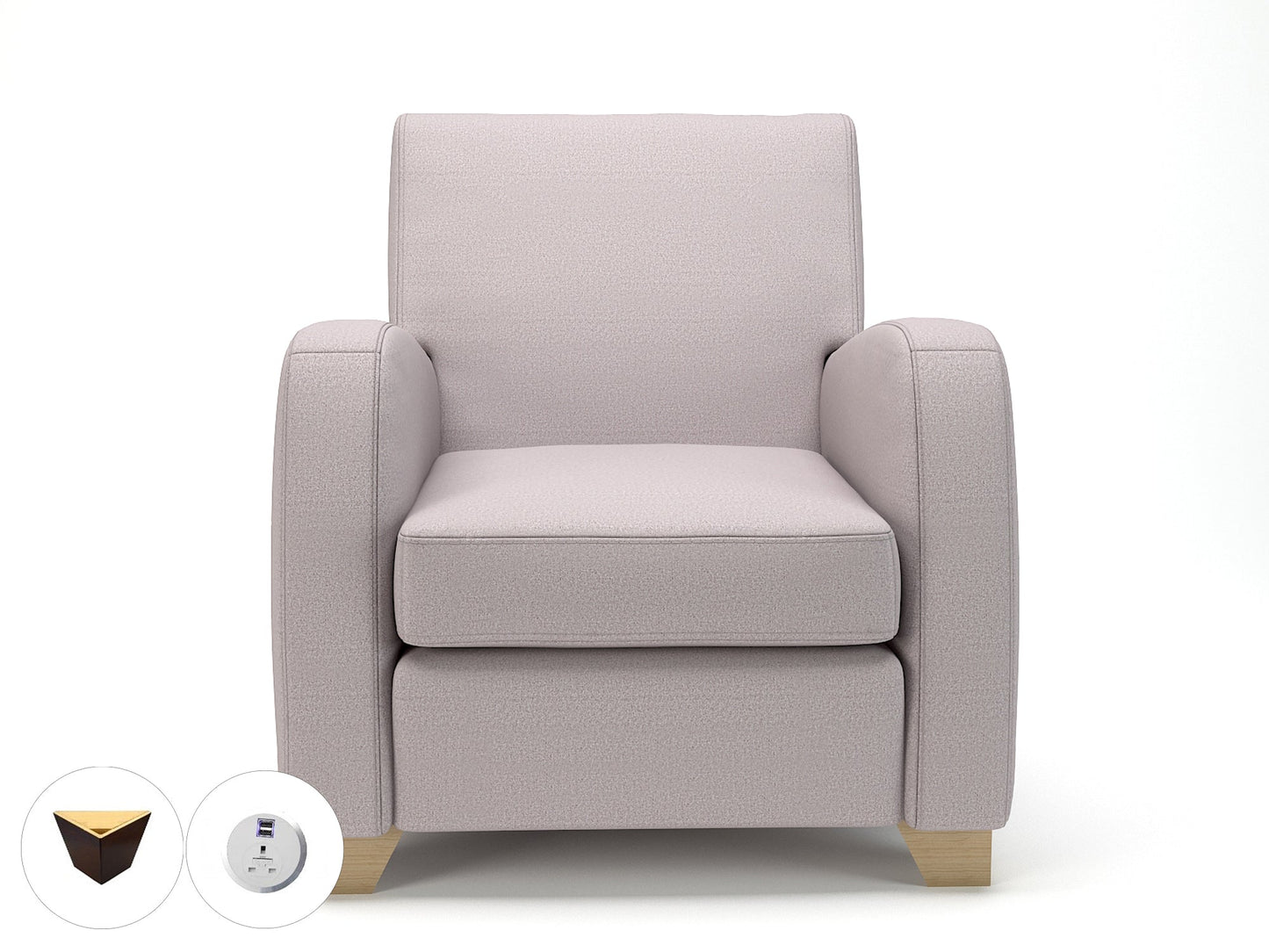 Wynne 81cm Wide Armchair in Warwick Dolly Fabric - Ergometric