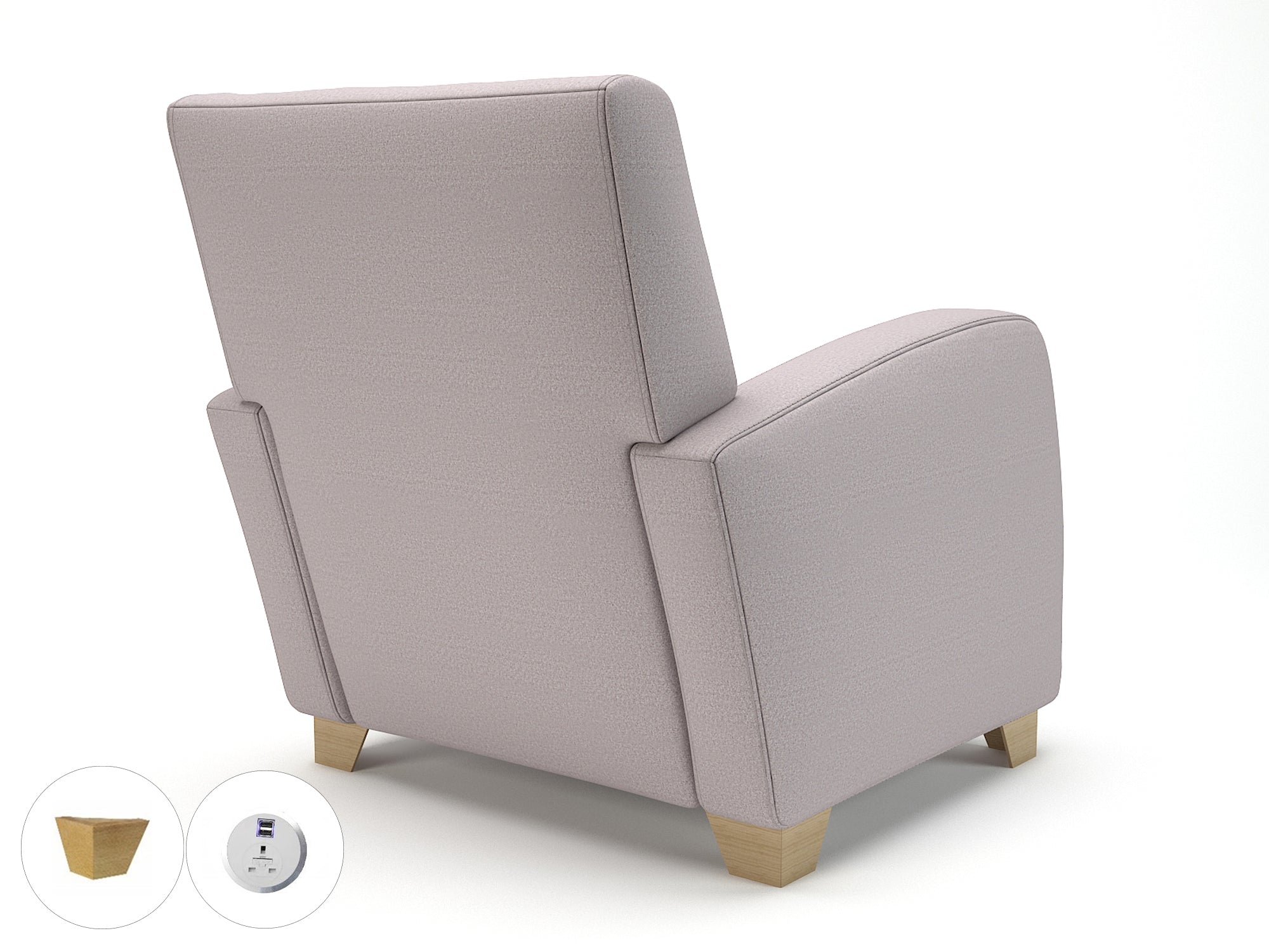Wynne 81cm Wide Armchair in Warwick Dolly Fabric - Ergometric