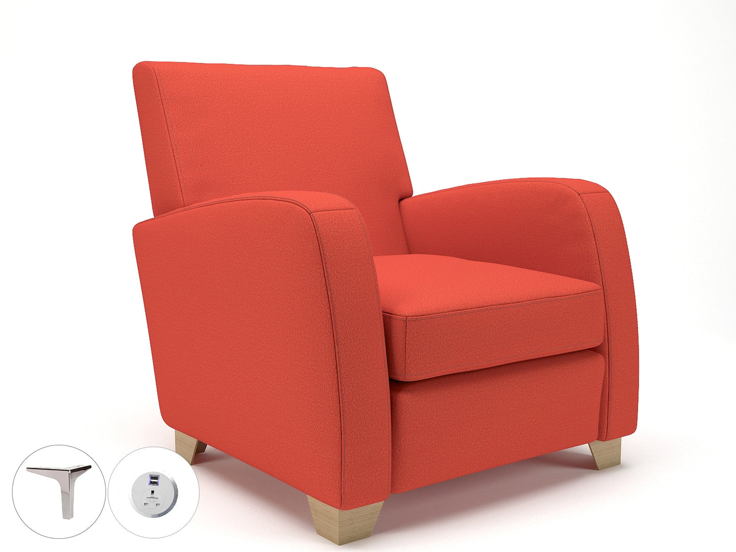 Wynne 81cm Wide Armchair in Warwick Dolly Fabric - Ergometric