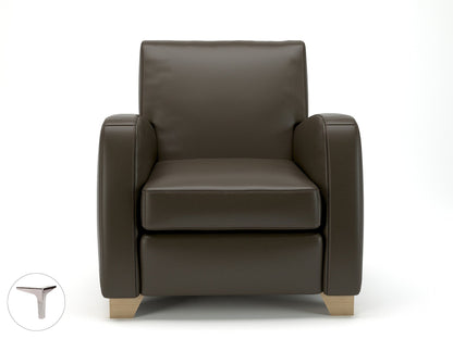 Wynne 81cm Wide Armchair in Cristina Marrone Ultima Faux Leather - Ergometric