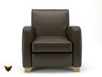 Wynne 81cm Wide Armchair in Cristina Marrone Ultima Faux Leather - Ergometric