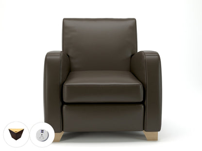 Wynne 81cm Wide Armchair in Cristina Marrone Ultima Faux Leather - Ergometric