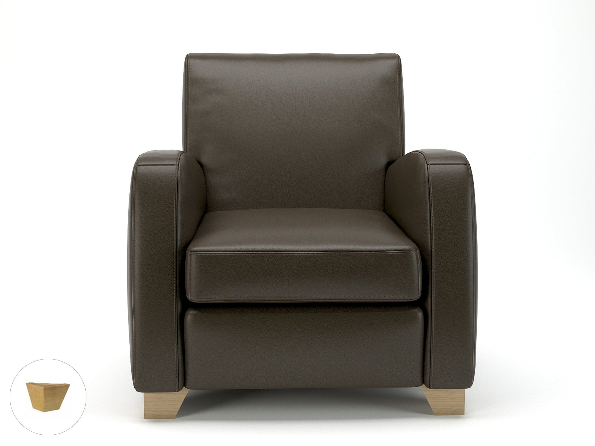 Wynne 81cm Wide Armchair in Cristina Marrone Ultima Faux Leather - Ergometric