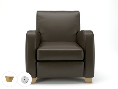 Wynne 81cm Wide Armchair in Cristina Marrone Ultima Faux Leather - Ergometric