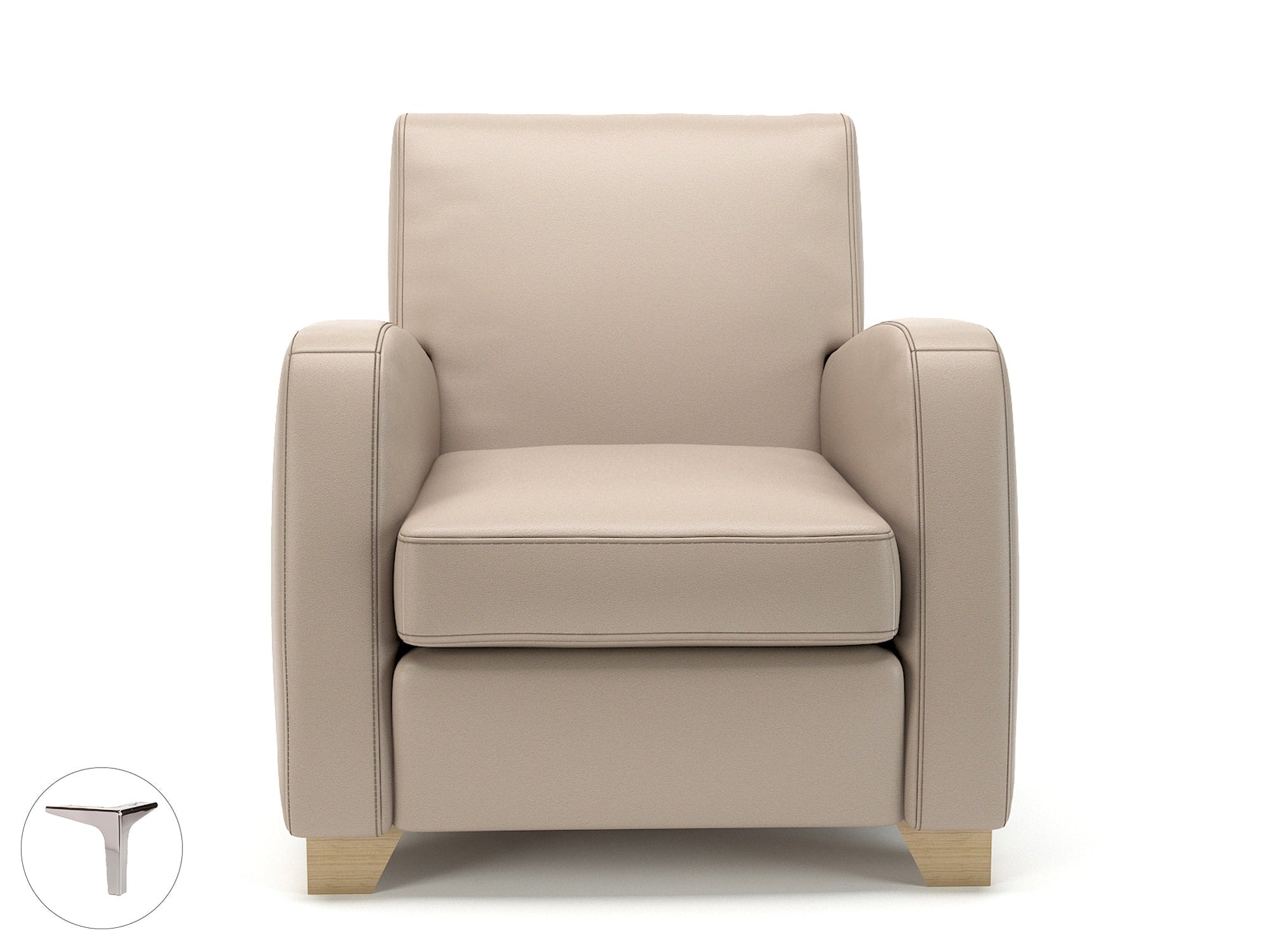 Wynne 81cm Wide Armchair in Cristina Marrone Ultima Faux Leather - Ergometric