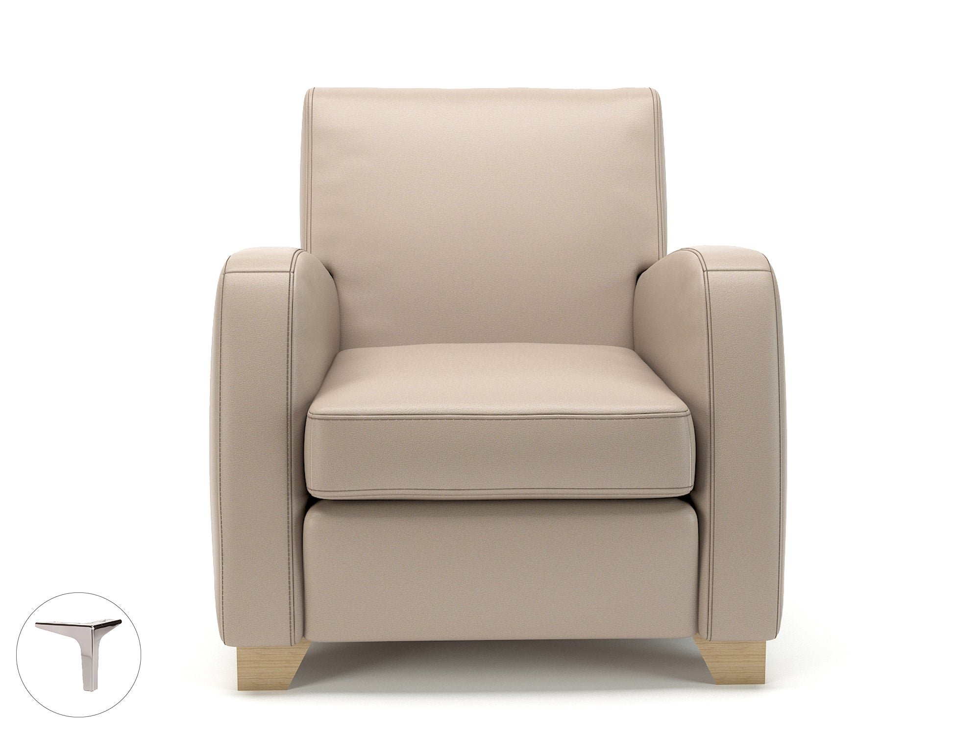 Wynne 81cm Wide Armchair in Cristina Marrone Ultima Faux Leather - Ergometric