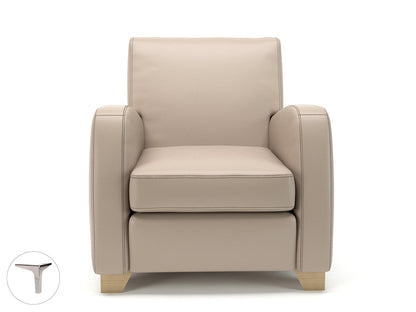 Wynne 81cm Wide Armchair in Cristina Marrone Ultima Faux Leather - Ergometric