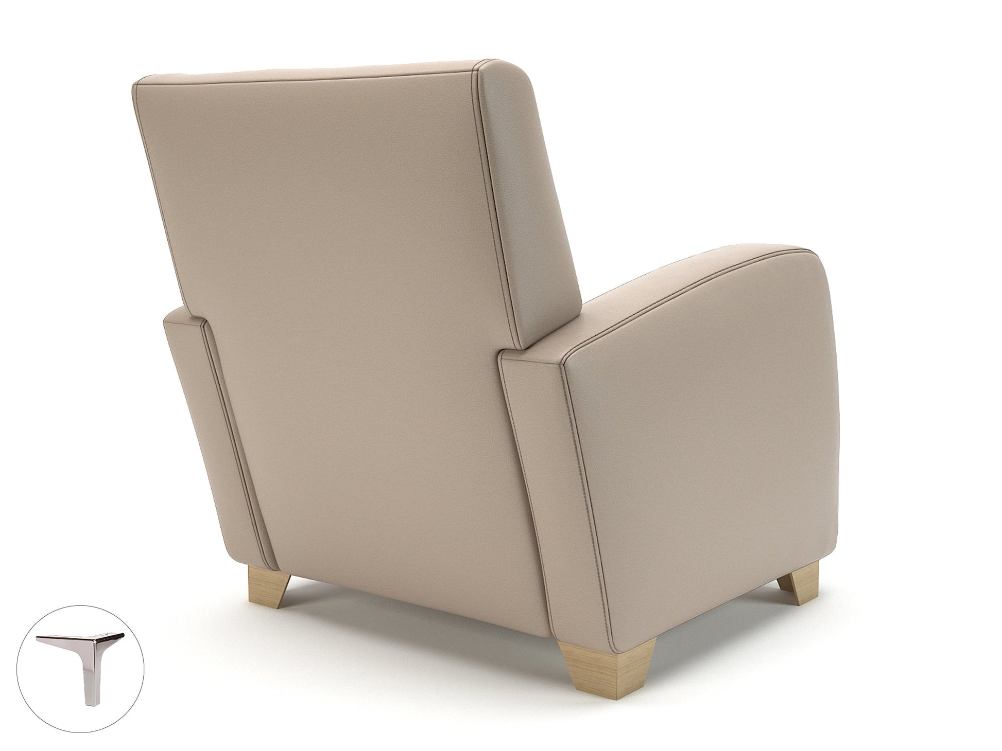 Wynne 81cm Wide Armchair in Cristina Marrone Ultima Faux Leather - Ergometric