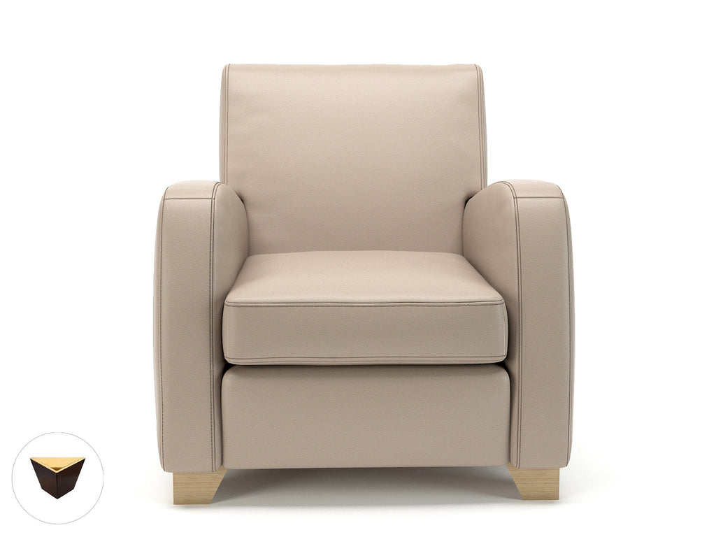 Wynne 81cm Wide Armchair in Cristina Marrone Ultima Faux Leather - Ergometric
