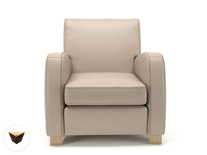 Wynne 81cm Wide Armchair in Cristina Marrone Ultima Faux Leather - Ergometric