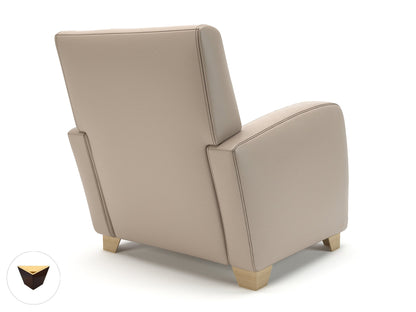 Wynne 81cm Wide Armchair in Cristina Marrone Ultima Faux Leather - Ergometric