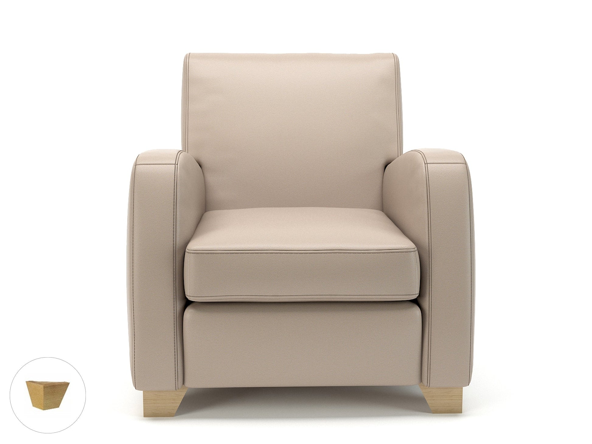 Wynne 81cm Wide Armchair in Cristina Marrone Ultima Faux Leather - Ergometric