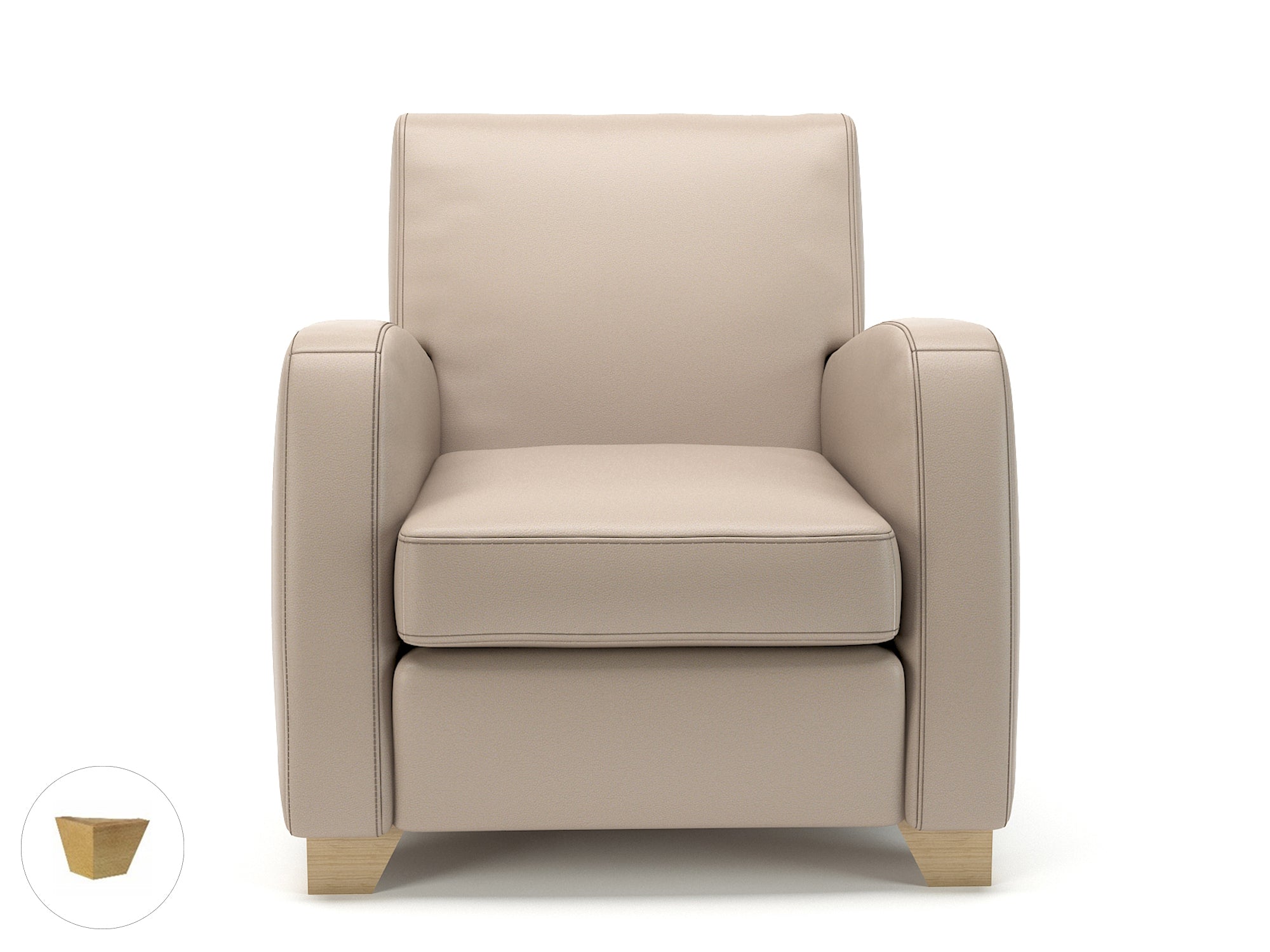Wynne 81cm Wide Armchair in Cristina Marrone Ultima Faux Leather - Ergometric