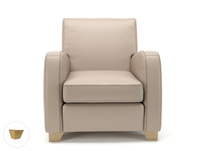 Wynne 81cm Wide Armchair in Cristina Marrone Ultima Faux Leather - Ergometric