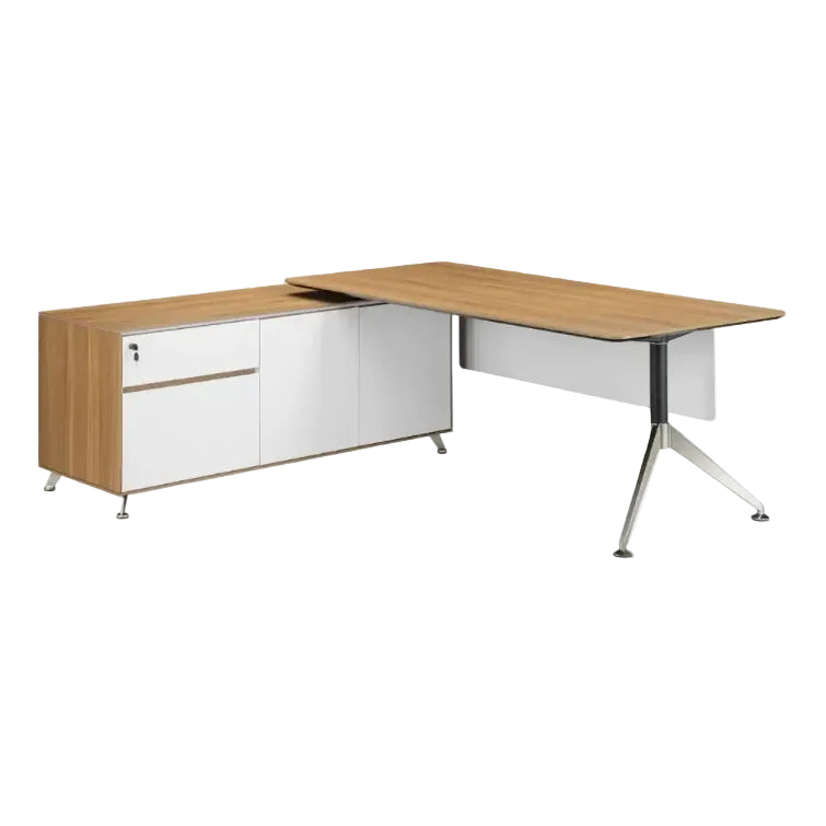 Nero Executive Corner Office Desk with Storage Return - Ergometric