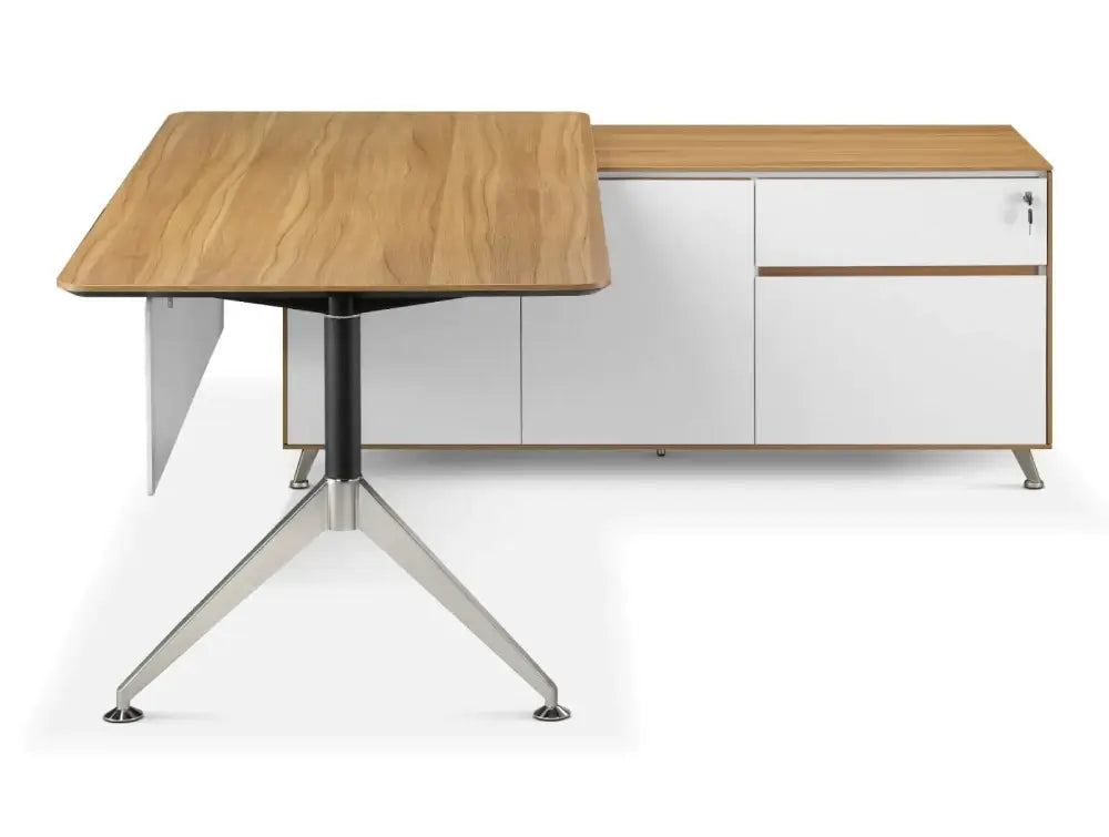 Nero Executive Corner Office Desk with Storage Return - Ergometric