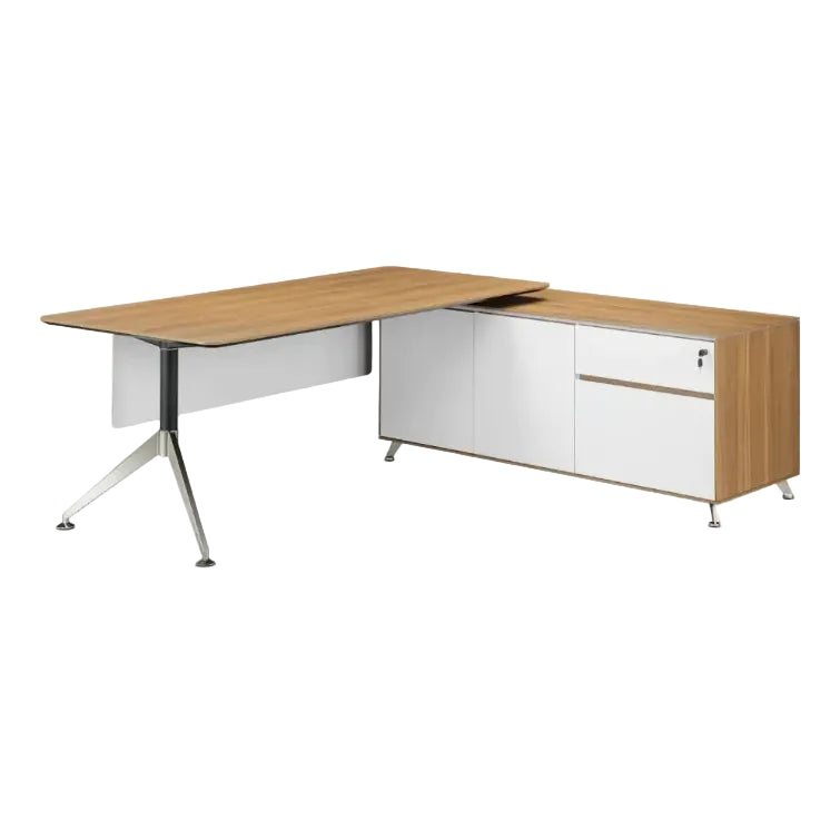 Nero Executive Corner Office Desk with Storage Return - Ergometric