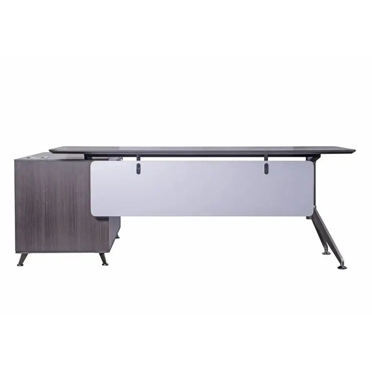 Nero Executive Corner Office Desk with Storage Return - Ergometric