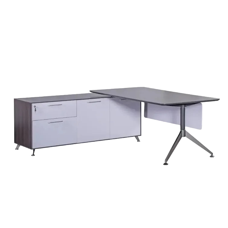 Nero Executive Corner Office Desk with Storage Return - Ergometric