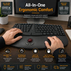 All-In-One Ergonomic Split Keyboard with Trackball Mouse