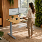 Zen Bamboo Curve Sit-Stand Desk - Ergometric